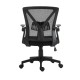 ΚΑΡΕΚΛΑ ΓΡΑΦΕΙΟΥ Fylliana W-20-2Β ΜΑΥΡΟ ΧΡΩΜΑ 60*63*105εκ