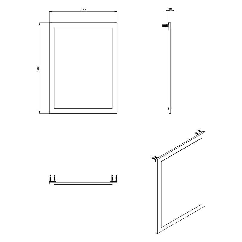 ΚΑΘΡΕΦΤΗΣ ΧΟΛ KENT PS OG ΛΕΥΚΟ OAK 67x2x91,5εκ