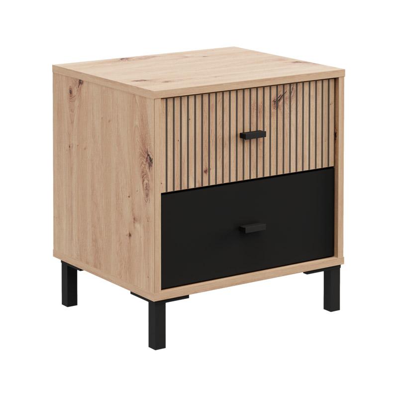 ΚΟΜΟΔΙΝΟ AVIGNON ΝΟ2F ARTISAN OAK-ΜΑΥΡΟ ΧΡΩΜΑ 48x40x52εκ ΚΟΜΟΔΙΝΟ AVIGNON ΝΟ2F ARTISAN OAK-ΜΑΥΡΟ ΧΡΩΜΑ 48x40x52εκ