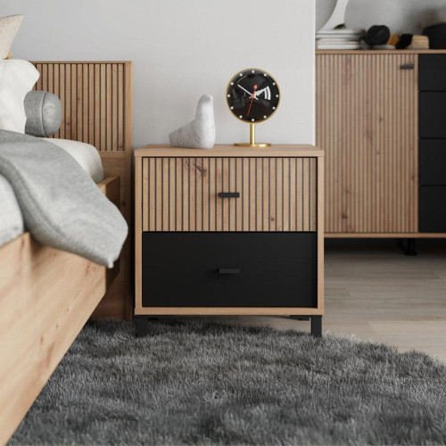 ΚΟΜΟΔΙΝΟ AVIGNON ΝΟ2F ARTISAN OAK-ΜΑΥΡΟ ΧΡΩΜΑ 48x40x52εκ ΚΟΜΟΔΙΝΟ AVIGNON ΝΟ2F ARTISAN OAK-ΜΑΥΡΟ ΧΡΩΜΑ 48x40x52εκ