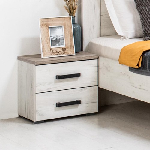 ΚΟΜΟΔΙΝΟ Kent ΝΟ GREY OAK/WHITE OAK 44,5*33,5*43