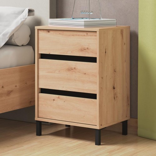 ΚΟΜΟΔΙΝΟ MARRON NO3F ARTISAN OAK/ΜΑΥΡΟ ΜΑΤΤ ΧΡΩΜΑ 48x40x71εκ