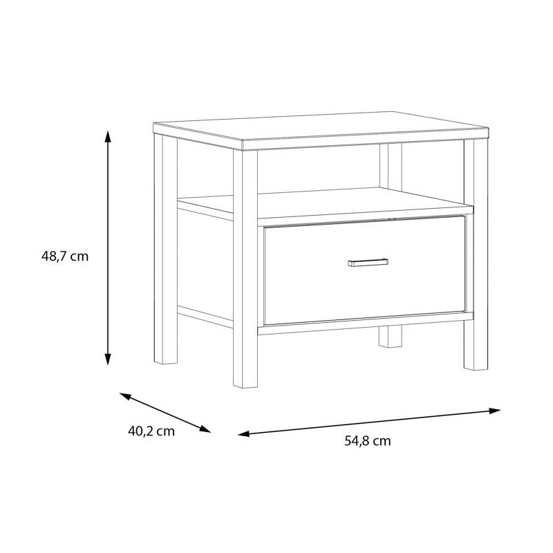 ΚΟΜΟΔΙΝΟ TERRANO RIVIERA OAK ΧΡΩΜΑ 55x40x49εκ ΚΟΜΟΔΙΝΟ TERRANO RIVIERA OAK ΧΡΩΜΑ 55x40x49εκ