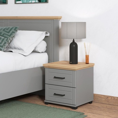 ΚΟΜΟΔΙΝΟ VALENCIA ΓΚΡΙ-ARTISAN OAK-ΓΚΡΙ ΜΑΤ 46*41*47.5εκ