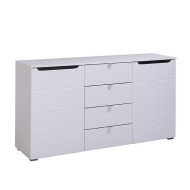 KOMOTA Karl 3K4F Λευκό-Black Grey Wood-Λευκή Λάκα 150*42*80.5