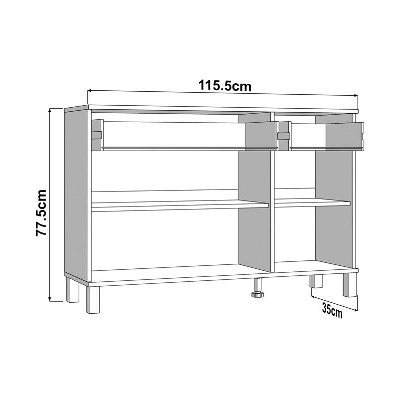 ΚΟΜΟΤΑ-ΜΠΟΥΦΕΣ ALMOND 115 3K2F3V ΛΕΥΚΟ ΧΡΩΜΑ 116x35x78εκ ΚΟΜΟΤΑ-ΜΠΟΥΦΕΣ ALMOND 115 3K2F3V ΛΕΥΚΟ ΧΡΩΜΑ 116x35x78εκ