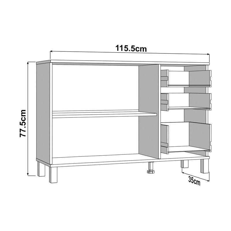 ΚΟΜΟΤΑ-ΜΠΟΥΦΕΣ ALMOND 115 3K3F2V ΛΕΥΚΟ ΧΡΩΜΑ 116x35x78εκ ΚΟΜΟΤΑ-ΜΠΟΥΦΕΣ ALMOND 115 3K3F2V ΛΕΥΚΟ ΧΡΩΜΑ 116x35x78εκ
