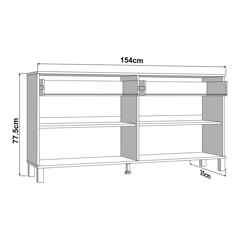 ΚΟΜΟΤΑ-ΜΠΟΥΦΕΣ ALMOND 154 4K2F4V ΛΕΥΚΟ ΧΡΩΜΑ 154x35x78εκ ΚΟΜΟΤΑ-ΜΠΟΥΦΕΣ ALMOND 154 4K2F4V ΛΕΥΚΟ ΧΡΩΜΑ 154x35x78εκ