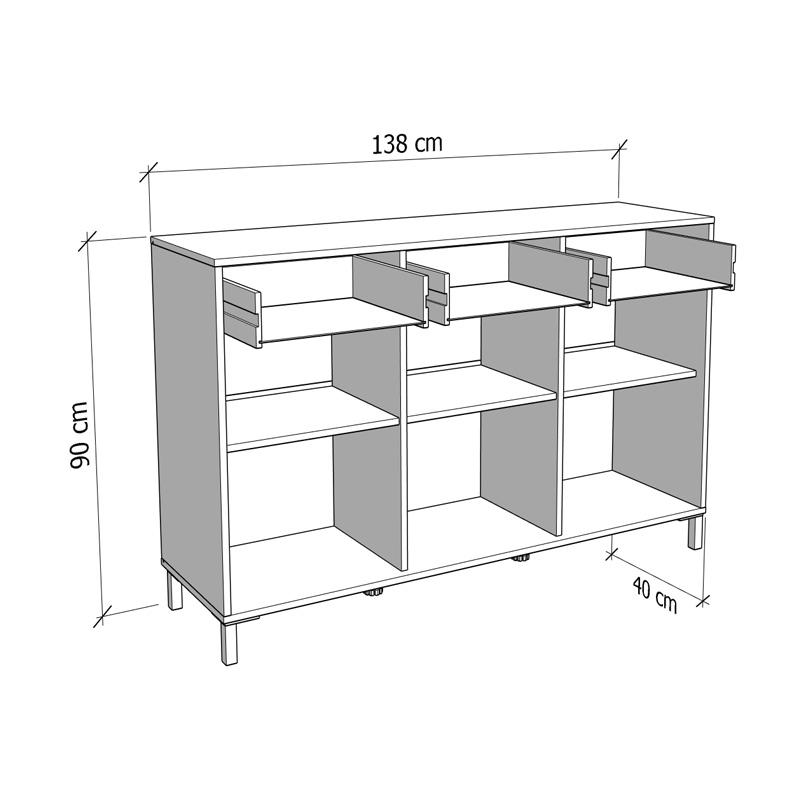 ΚΟΜΟΤΑ-ΜΠΟΥΦΕΣ ARBELA 3K3F3V LIGHT PORT OAK ΧΡΩΜΑ 138x40x90εκ ΚΟΜΟΤΑ-ΜΠΟΥΦΕΣ ARBELA 3K3F3V LIGHT PORT OAK ΧΡΩΜΑ 138x40x90εκ