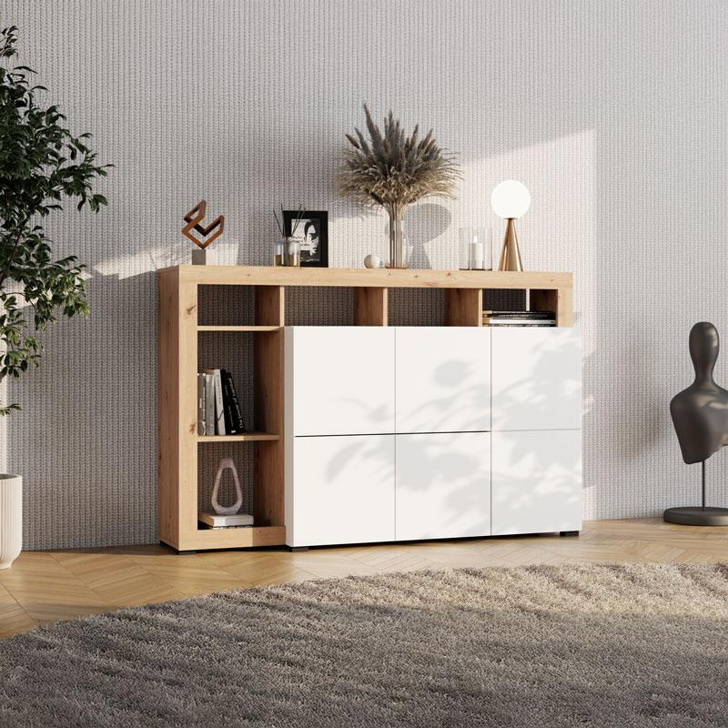 ΚΟΜΟΤΑ-ΜΠΟΥΦΕΣ ARGYLL 154 3K2F1V OP ΛΕΥΚΟ ΜΕ ARTISAN OAK ΧΡΩΜΑ 155x40x100εκ ΚΟΜΟΤΑ-ΜΠΟΥΦΕΣ ARGYLL 154 3K2F1V OP ΛΕΥΚΟ ΜΕ ARTISAN OAK ΧΡΩΜΑ 155x40x100εκ