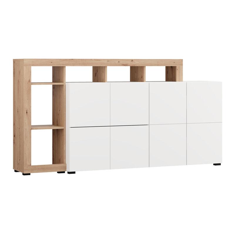 ΚΟΜΟΤΑ-ΜΠΟΥΦΕΣ ARGYLL 192 4K2F2V OP ΛΕΥΚΟ ΜΕ ARTISAN OAK ΧΡΩΜΑ 193x40x100εκ ΚΟΜΟΤΑ-ΜΠΟΥΦΕΣ ARGYLL 192 4K2F2V OP ΛΕΥΚΟ ΜΕ ARTISAN OAK ΧΡΩΜΑ 193x40x100εκ