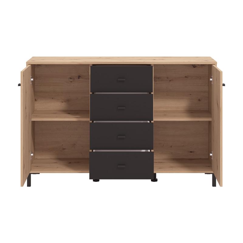 ΚΟΜΟΤΑ-ΜΠΟΥΦΕΣ Avignon 138 3K4F2V ARTISAN OAK-ΜΑΥΡΟ ΧΡΩΜΑ 139x40x90εκ ΚΟΜΟΤΑ-ΜΠΟΥΦΕΣ Avignon 138 3K4F2V ARTISAN OAK-ΜΑΥΡΟ ΧΡΩΜΑ 139x40x90εκ