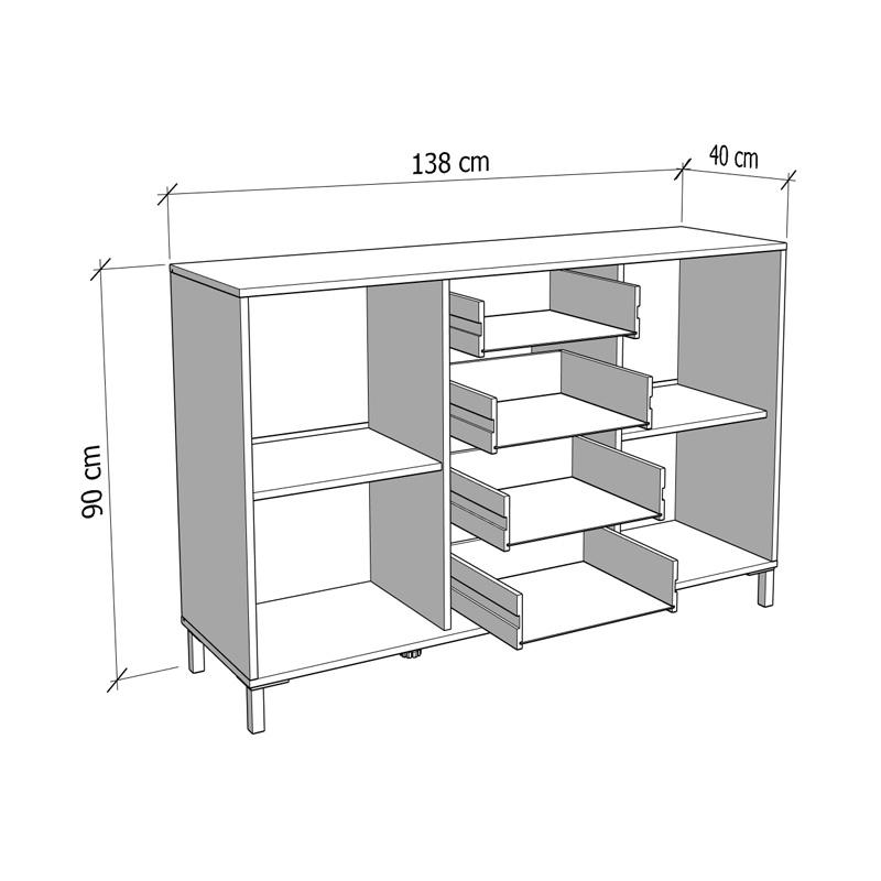 ΚΟΜΟΤΑ-ΜΠΟΥΦΕΣ Avignon 138 3K4F2V ARTISAN OAK-ΜΑΥΡΟ ΧΡΩΜΑ 139x40x90εκ ΚΟΜΟΤΑ-ΜΠΟΥΦΕΣ Avignon 138 3K4F2V ARTISAN OAK-ΜΑΥΡΟ ΧΡΩΜΑ 139x40x90εκ
