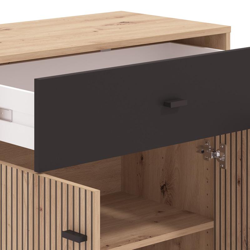 ΚΟΜΟΤΑ-ΜΠΟΥΦΕΣ Avignon 80 2K1F2V ARTISAN OAK-ΜΑΥΡΟ ΧΡΩΜΑ 80x40x90εκ ΚΟΜΟΤΑ-ΜΠΟΥΦΕΣ Avignon 80 2K1F2V ARTISAN OAK-ΜΑΥΡΟ ΧΡΩΜΑ 80x40x90εκ