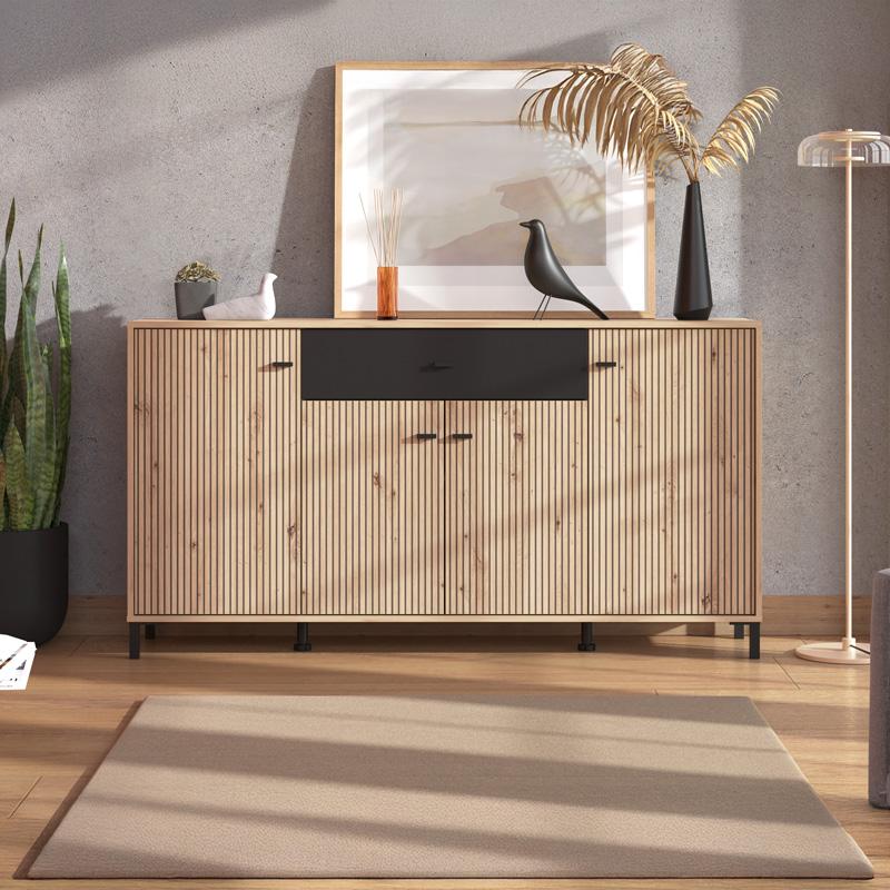 ΚΟΜΟΤΑ-ΜΠΟΥΦΕΣ Avignon AVIGNON 170 4K1F4V ARTISAN OAK-ΜΑΥΡΟ ΧΡΩΜΑ 170x40x90εκ ΚΟΜΟΤΑ-ΜΠΟΥΦΕΣ Avignon AVIGNON 170 4K1F4V ARTISAN OAK-ΜΑΥΡΟ ΧΡΩΜΑ 170x40x90εκ