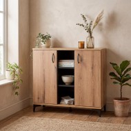 KOMOTA-ΜΠΟΥΦΕΣ Fylliana Alba ARTISAN OAK-ΜΑΥΡΟ 90x40x83εκ