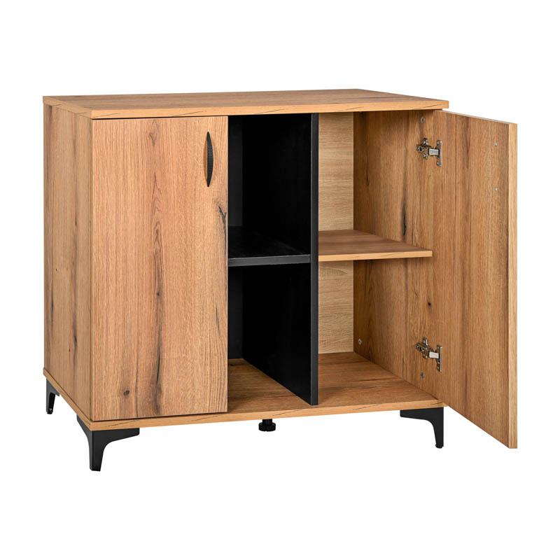 KOMOTA-ΜΠΟΥΦΕΣ Fylliana Alba ARTISAN OAK-ΜΑΥΡΟ 90x40x83εκ