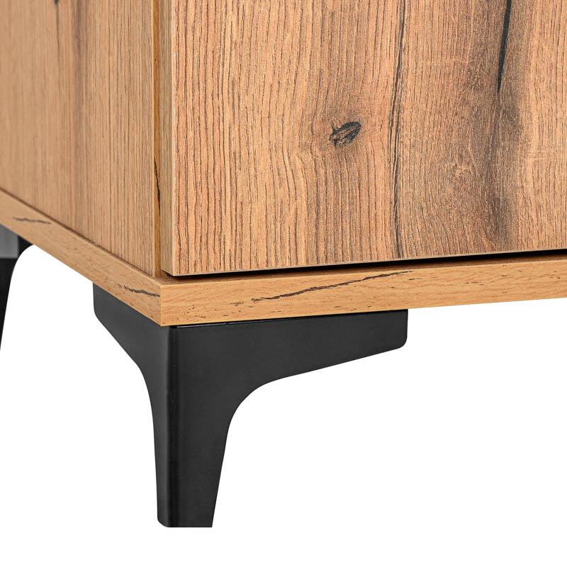 KOMOTA-ΜΠΟΥΦΕΣ Fylliana Alba ARTISAN OAK-ΜΑΥΡΟ 90x40x83εκ