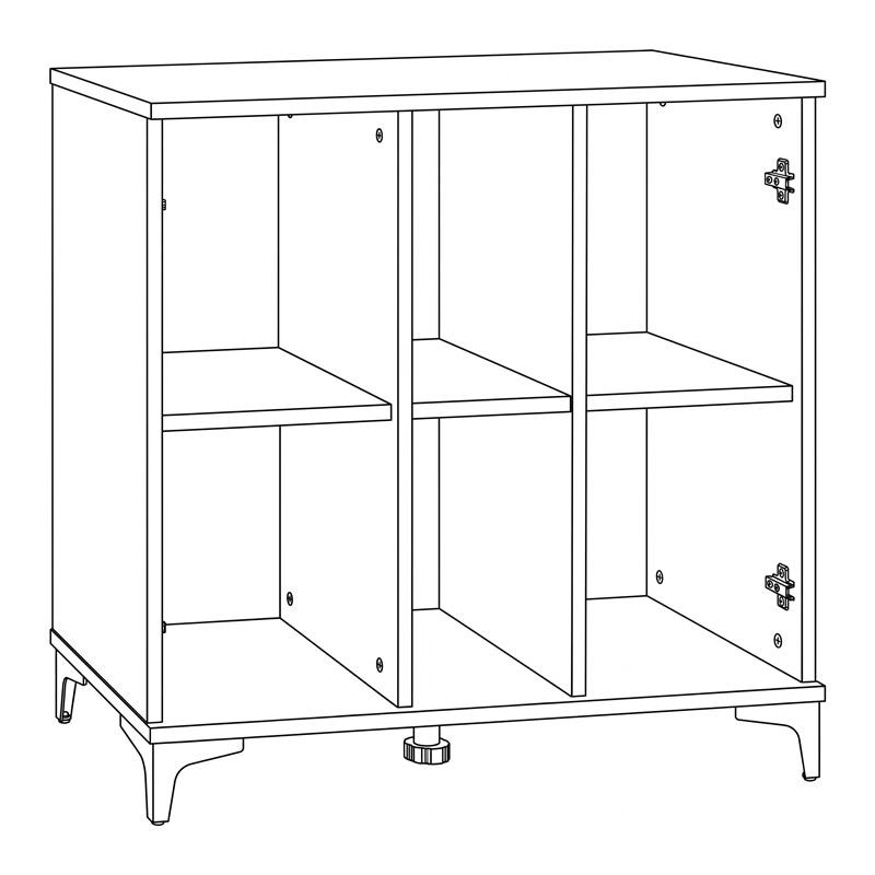 KOMOTA-ΜΠΟΥΦΕΣ Fylliana Alba ARTISAN OAK-ΜΑΥΡΟ 90x40x83εκ