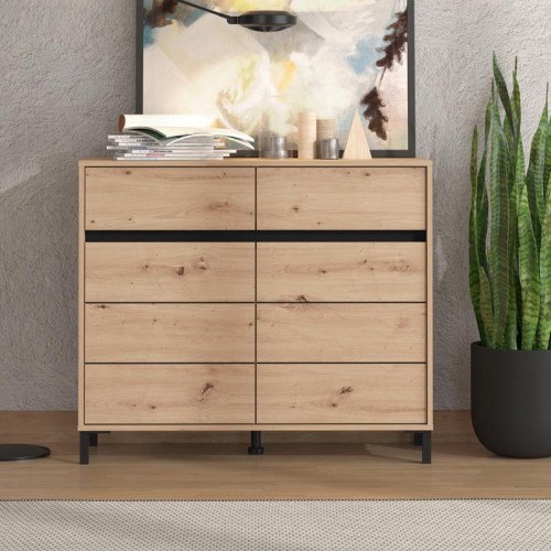ΚΟΜΟΤΑ-ΜΠΟΥΦΕΣ MARRON 106 2K2F2V ARTISAN OAK/ΜΑΥΡΟ ΜΑΤΤ ΧΡΩΜΑ 106x40x90εκ