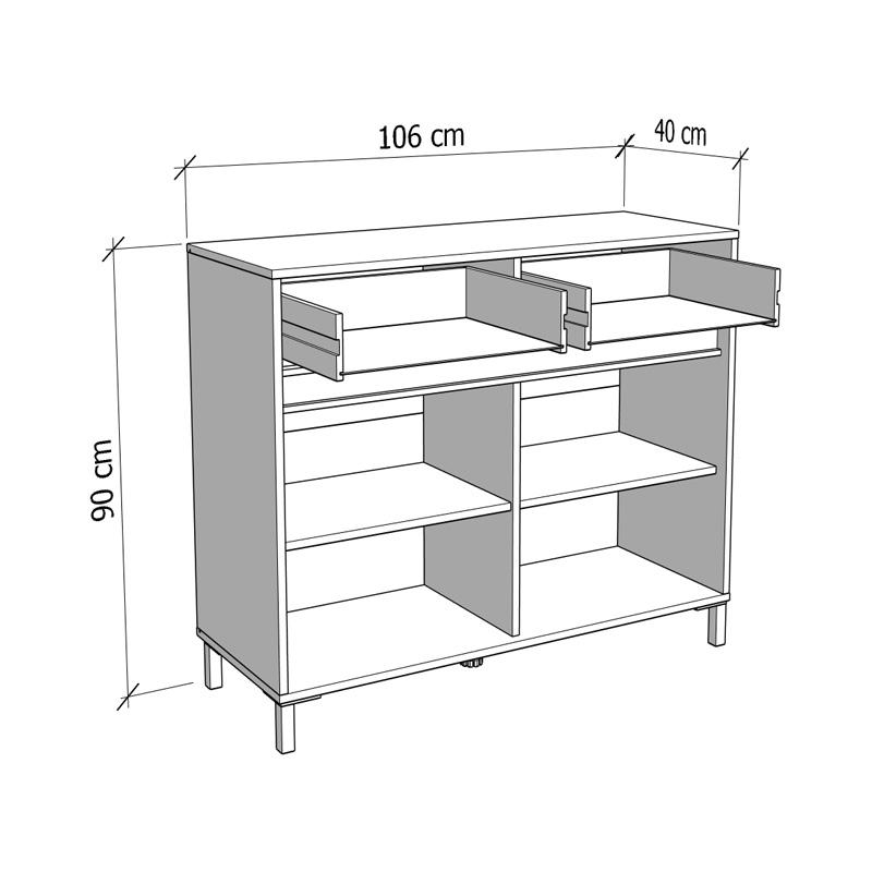 ΚΟΜΟΤΑ-ΜΠΟΥΦΕΣ MARRON 106 2K2F2V ARTISAN OAK/ΜΑΥΡΟ ΜΑΤΤ ΧΡΩΜΑ 106x40x90εκ ΚΟΜΟΤΑ-ΜΠΟΥΦΕΣ MARRON 106 2K2F2V ARTISAN OAK/ΜΑΥΡΟ ΜΑΤΤ ΧΡΩΜΑ 106x40x90εκ