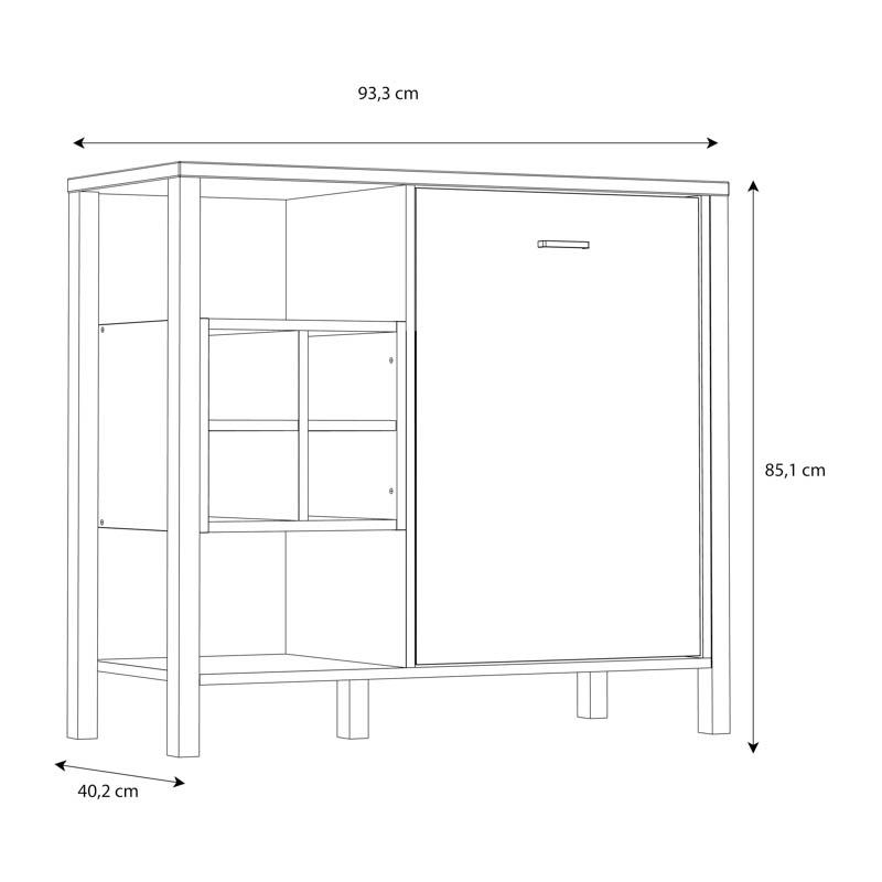 ΚΟΜΟΤΑ-ΜΠΟΥΦΕΣ TERRANO RIVIERA OAK ΧΡΩΜΑ 94x40x85εκ ΚΟΜΟΤΑ-ΜΠΟΥΦΕΣ TERRANO RIVIERA OAK ΧΡΩΜΑ 94x40x85εκ