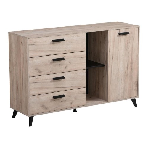 ΚΟΜΟΤΑ-ΜΠΟΥΦΕΣ UMBRIA 3K4F GREY OAK-ΜΑΥΡΟ 137,5*40*90,5 f.d.l