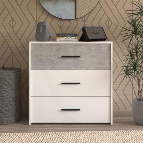 ΚΟΜΟΤΑ-ΣΥΡΤΑΡΙΕΡΑ VARADERO 3F ΛΕΥΚΟ-CONCRETE 80,5x33x80,5εκ