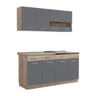 ΚΟΥΖΙΝΑ DALILA 160 GREY OAK / ΓΚΡΙ 160*51,5*206,5