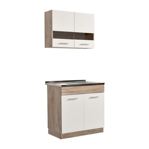 ΚΟΥΖΙΝΑ DALILA 80S GREY OAK / ΛΕΥΚΟ 80*51,5*206,5εκ