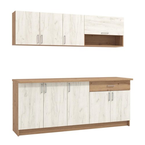 ΚΟΥΖΙΝΑ TAMARA 200 ARTISAN OAK-ΛΕΥΚΟ OAK 200x60x199,5εκ