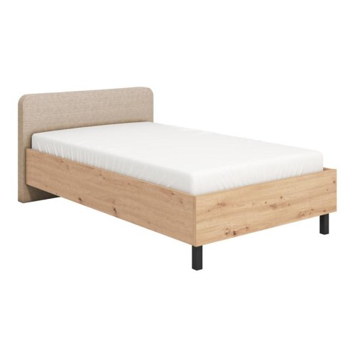 ΚΡΕΒΑΤΙ BARLETTA 120 ARTISAN OAK ΜΕ ΜΠΕΖ ΥΦΑΣΜΑ 131x213,5x85,5εκ (120x200)