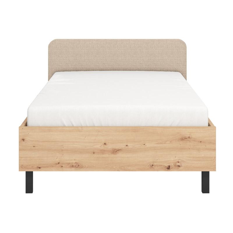 ΚΡΕΒΑΤΙ BARLETTA 120 ARTISAN OAK ΜΕ ΜΠΕΖ ΥΦΑΣΜΑ 131x213,5x85,5εκ (120x200)