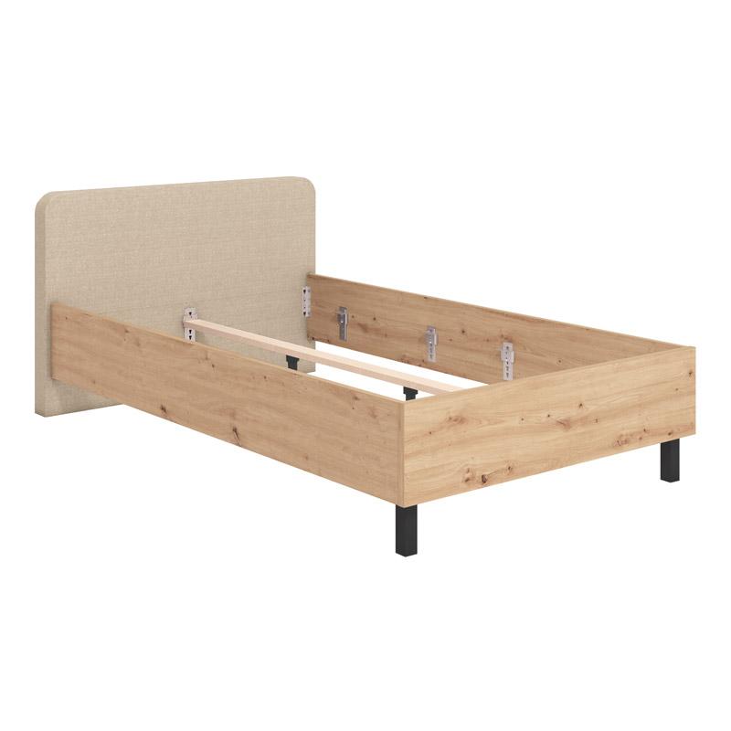 ΚΡΕΒΑΤΙ BARLETTA 120 ARTISAN OAK ΜΕ ΜΠΕΖ ΥΦΑΣΜΑ 131x213,5x85,5εκ (120x200)