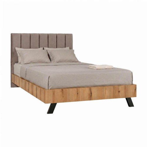 ΚΡΕΒΑΤΙ Fylliana Lorenzo TAUPE ΧΡΩΜΑ 133x214x118εκ (120x200)