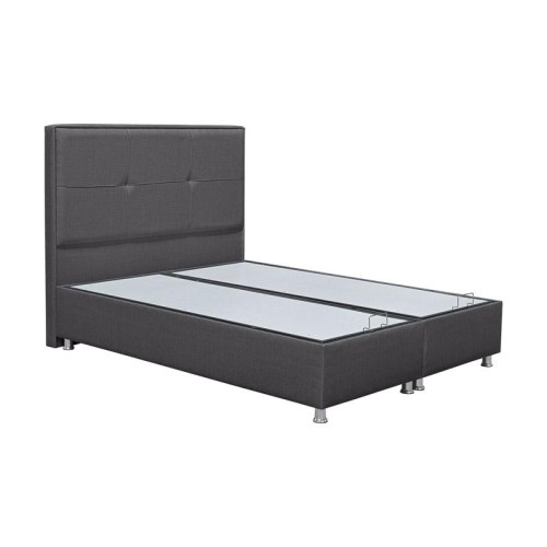 ΚΡΕΒΑΤΙ Fylliana New Nicolle ΓΚΡΙ ΜΕ ΑΠΟΘ ΧΩΡΟ 208x162x130εκ (160*200)