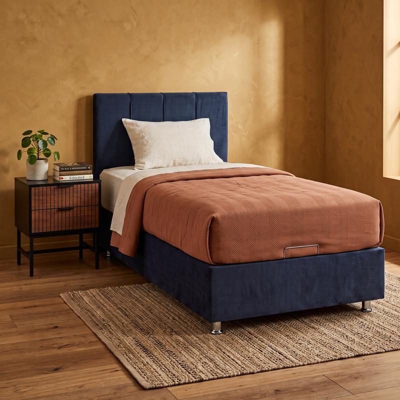 ΚΡΕΒΑΤΙ Fylliana Noble BLUE RAF ΜΕ ΑΠΟΘHKEYTIKO ΧΩΡΟ 92x208x130εκ (90x200)