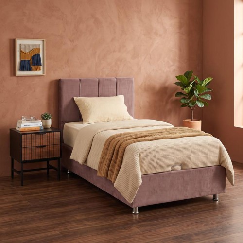 ΚΡΕΒΑΤΙ Fylliana Noble ΣΑΠΙΟ ΜΗΛΟ ΜΕ ΑΠΟΘHKEYTIKO ΧΩΡΟ 92x208x130εκ (90x200)