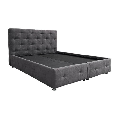 ΚΡΕΒΑΤΙ ΜΕ ΠΑΤΩΜΑ Fylliana Libert ΓΚΡΙ ΧΡΩΜΑ 220x170x110εκ