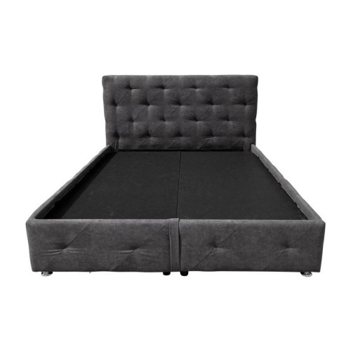 ΚΡΕΒΑΤΙ ΜΕ ΠΑΤΩΜΑ Fylliana Libert ΓΚΡΙ ΧΡΩΜΑ 220x170x110εκ