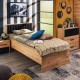 ΚΡΕΒΑΤΙ VARADERO PLUS 90 ARTISAN OAK ΜΕ ΓΚΡΙ ΥΦΑΣΜΑ 105x206x92εκ