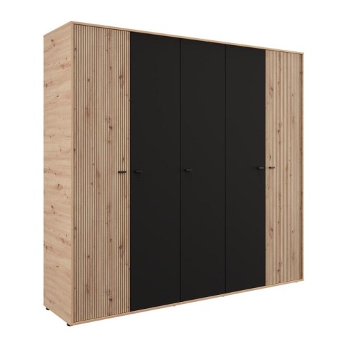 ΝΤΟΥΛΑΠΑ AVIGNON 5K h211 ARTISAN OAK-ΜΑΥΡΟ ΧΡΩΜΑ 228x55x211εκ
