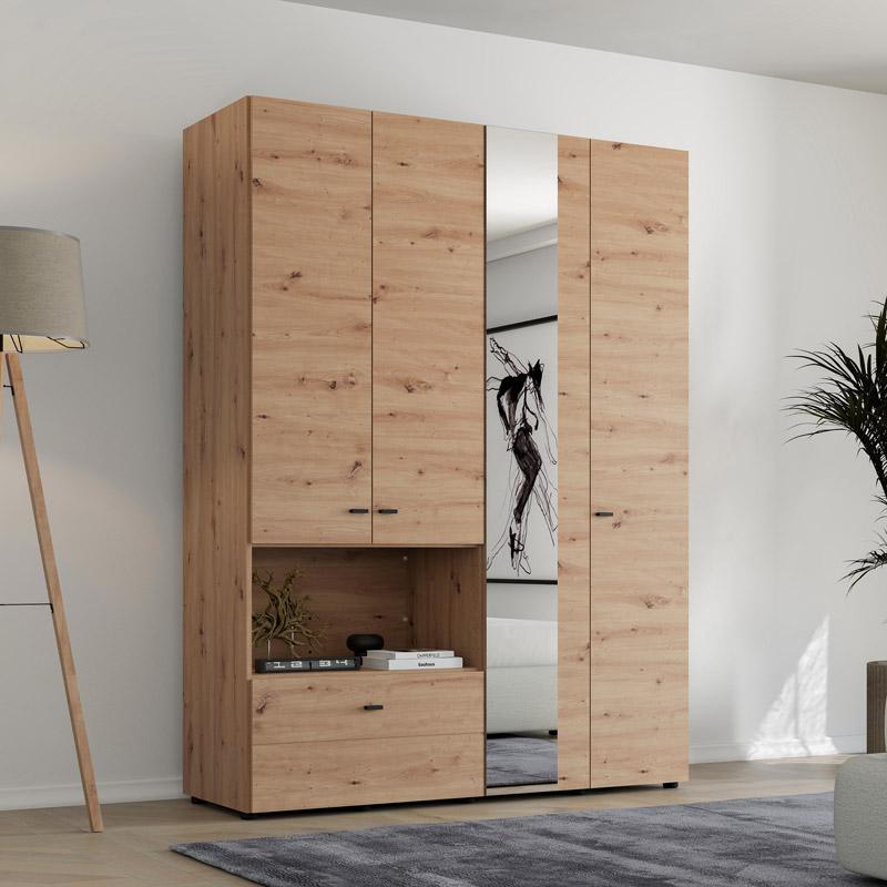 ΝΤΟΥΛΑΠΑ CAMPSIE 4K1F1O h207 ARTISAN OAK ΧΡΩΜΑ 155x52x208εκ ΝΤΟΥΛΑΠΑ CAMPSIE 4K1F1O h207 ARTISAN OAK ΧΡΩΜΑ 155x52x208εκ