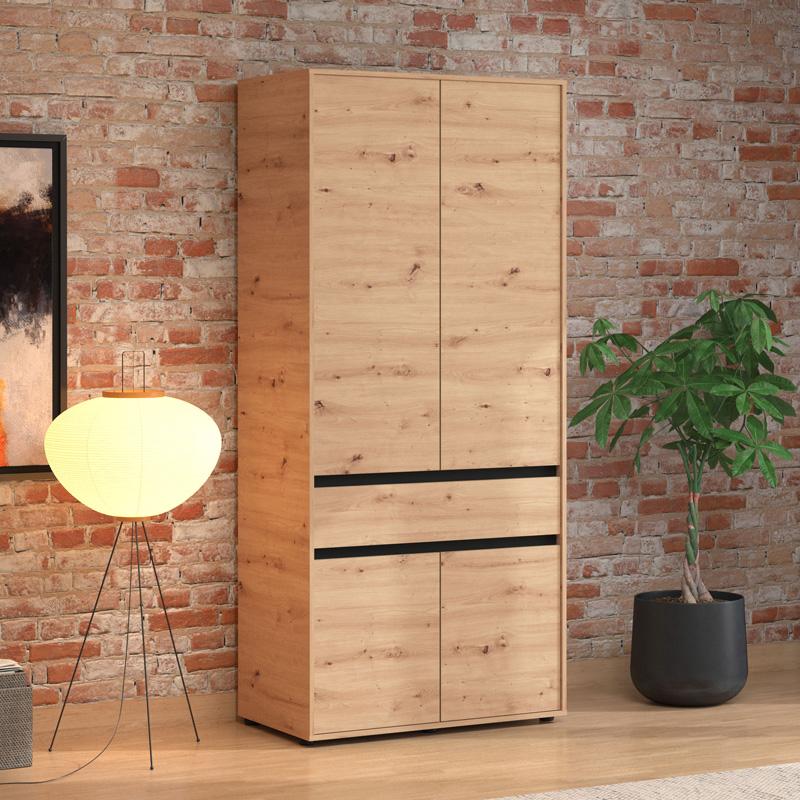 ΝΤΟΥΛΑΠΑ CORBETT 2K1F h211 ARTISAN OAK/ΜΑΥΡΟ ΜΑΤ ΧΡΩΜΑ 93x55x211εκ ΝΤΟΥΛΑΠΑ CORBETT 2K1F h211 ARTISAN OAK/ΜΑΥΡΟ ΜΑΤ ΧΡΩΜΑ 93x55x211εκ