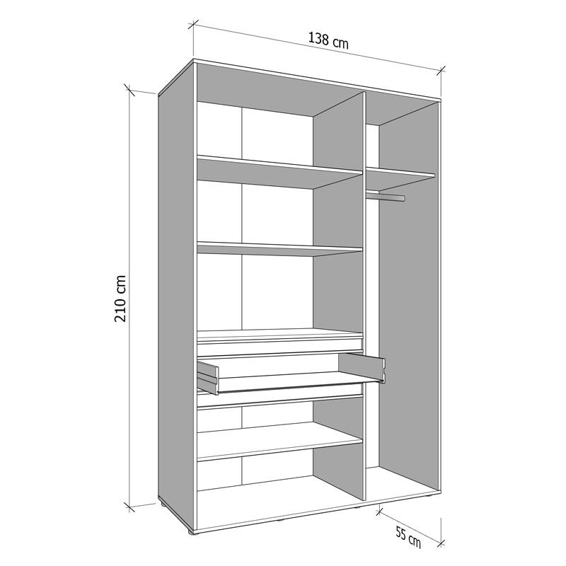 ΝΤΟΥΛΑΠΑ CORBETT 3K1F1O h211 ARTISAN OAK/ΜΑΥΡΟ ΜΑΤ ΧΡΩΜΑ 138x55x211εκ ΝΤΟΥΛΑΠΑ CORBETT 3K1F1O h211 ARTISAN OAK/ΜΑΥΡΟ ΜΑΤ ΧΡΩΜΑ 138x55x211εκ