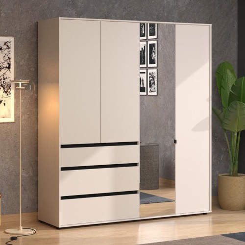 ΝΤΟΥΛΑΠΑ CORBETT 4K3F1O h211 CASHMERE/ΜΑΥΡΟ ΜΑΤ ΧΡΩΜΑ 183x55x211εκ