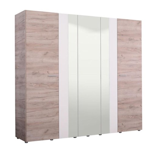 ΝΤΟΥΛΑΠΑ Dante ME ΚΑΘΡΕΦΤΗ 5Κ3Ο GREY OAK/ΛΕΥΚΟ 223,5*55*206