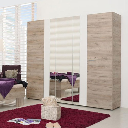ΝΤΟΥΛΑΠΑ Dante ME ΚΑΘΡΕΦΤΗ 5Κ3Ο GREY OAK/ΛΕΥΚΟ 223,5*55*206