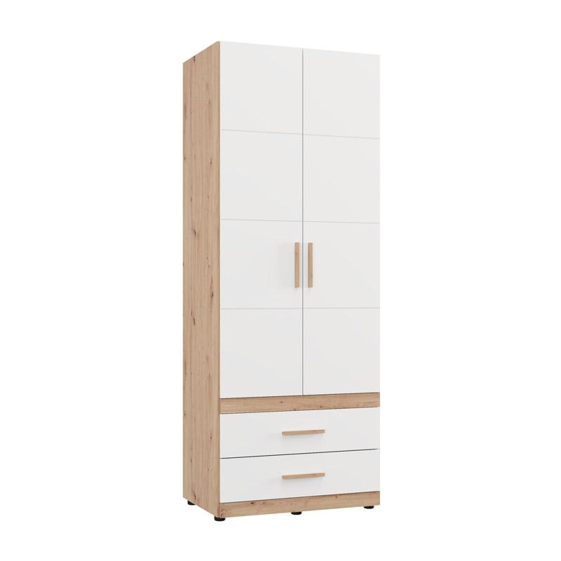 ΝΤΟΥΛΑΠΑ DILLON 2K2F h207 ARTISAN OAK-ΛΕΥΚΟ 79x52x208εκ ΝΤΟΥΛΑΠΑ DILLON 2K2F h207 ARTISAN OAK-ΛΕΥΚΟ 79x52x208εκ