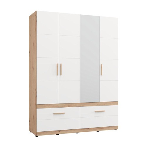 ΝΤΟΥΛΑΠΑ DILLON 4K2F1O h207 ARTISAN OAK-ΛΕΥΚΟ 155x52x208εκ ΝΤΟΥΛΑΠΑ DILLON 4K2F1O h207 ARTISAN OAK-ΛΕΥΚΟ 155x52x208εκ